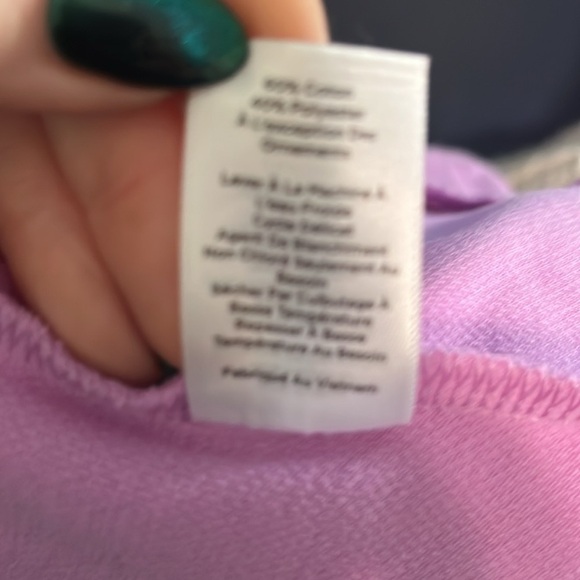 T by Talbots Athletic Jacket Full Zip Roll Up Contrast Cuffs Size 2X Lavender - Picture 9 of 9